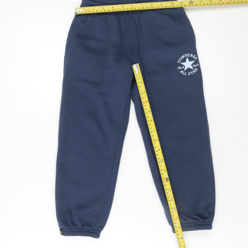 Converse Boys Blue Jogger Sweatpants 5-6 Years Fleece Elastic Waist