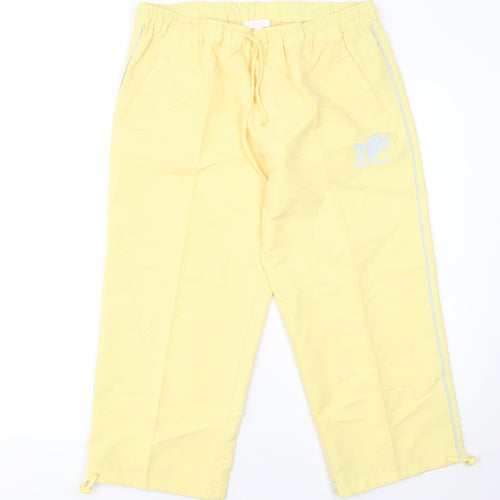 Mystify Women's Yellow Jogger Trousers M Elastic Waist Casual