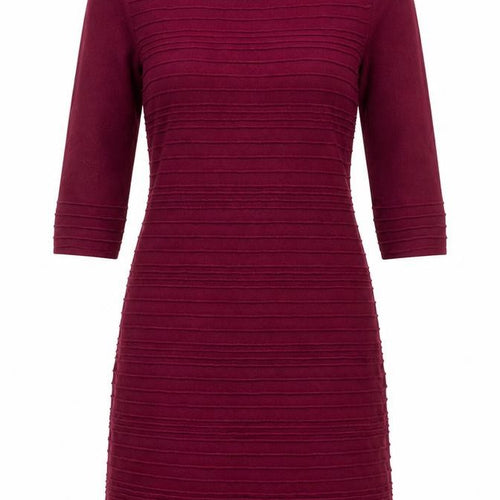 Monsoon Women Red Knit Shift Dress Size 10 3/4 Sleeve Classic Style