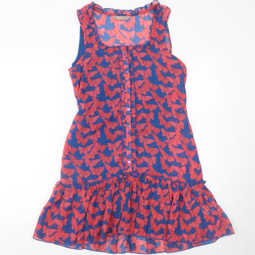 A|wear Women’s Blue Butterfly Print Sleeveless Shift Dress Size 8