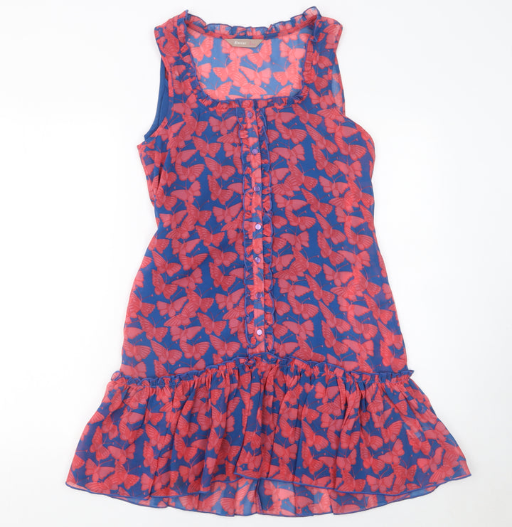 A|wear Women’s Blue Butterfly Print Sleeveless Shift Dress Size 8