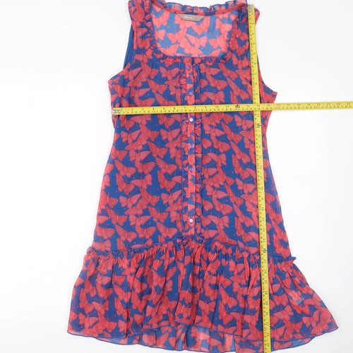 A|wear Women’s Blue Butterfly Print Sleeveless Shift Dress Size 8