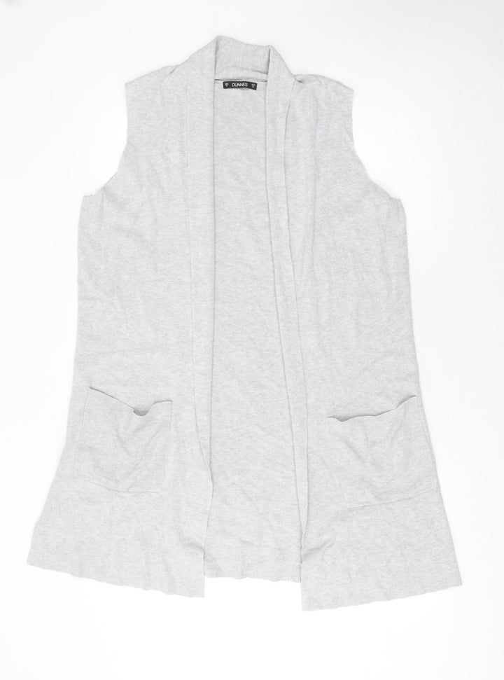 Dunnes Stores Women Grey Sleeveless Open Cardigan Size 14