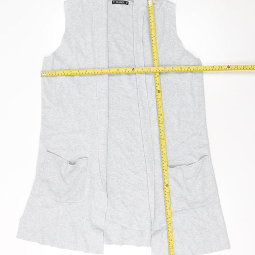 Dunnes Stores Women Grey Sleeveless Open Cardigan Size 14