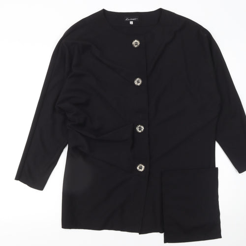 Kontrast Women Black Long Sleeve Button Blouse Size 14