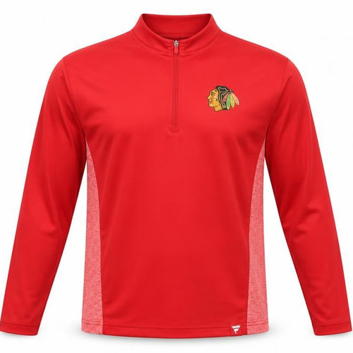 Fanatics Men's Red 1/4 Zip Athletic Hockey Sweatshirt Size L
