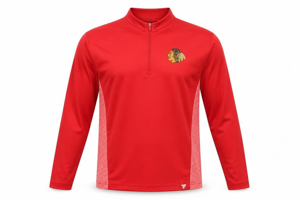 Fanatics Men's Red 1/4 Zip Athletic Hockey Sweatshirt Size L