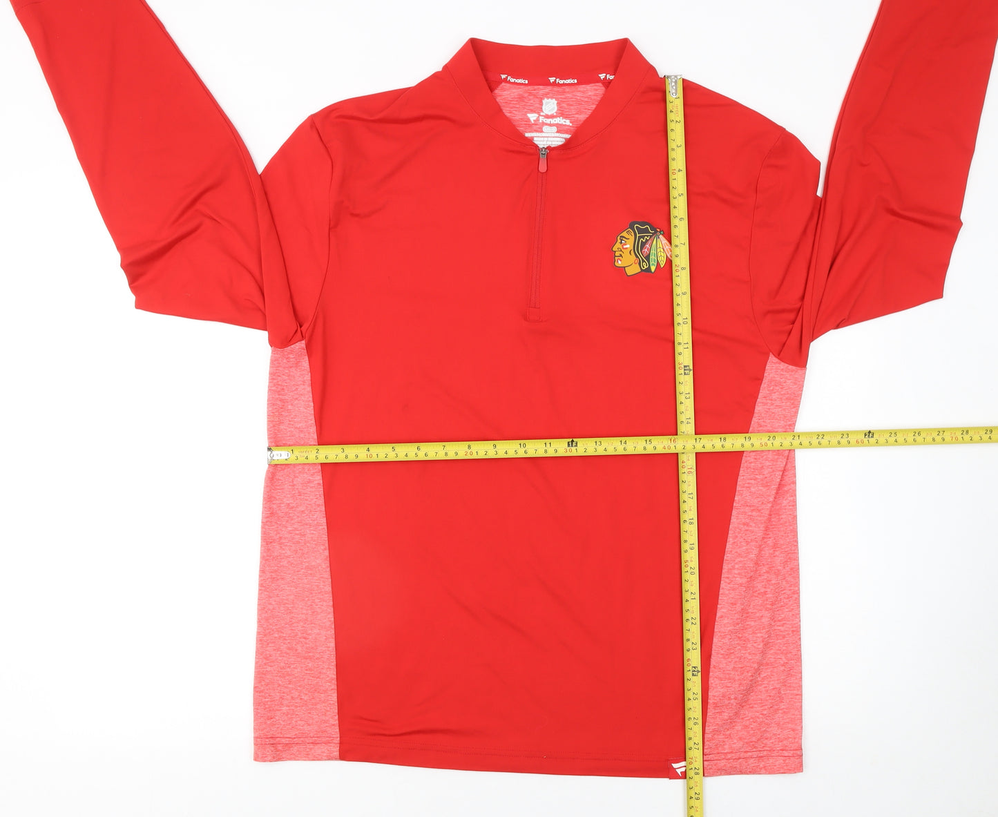 Fanatics Men's Red 1/4 Zip Athletic Hockey Sweatshirt Size L