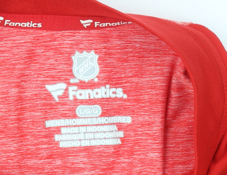 Fanatics Men's Red 1/4 Zip Athletic Hockey Sweatshirt Size L