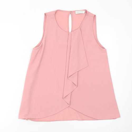 Paraphrase Women Pink Ruffle Sleeveless Blouse XS