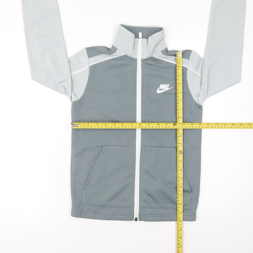 Nike Boys Grey Track Jacket 8-9 Years Full Zip Activewear Top