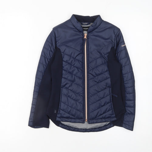Fouganza Boys Blue 7-8 Years Softshell Riding Jacket - Lightweight Zip Activewear