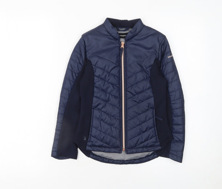 Fouganza Boys Blue 7-8 Years Softshell Riding Jacket - Lightweight Zip Activewear