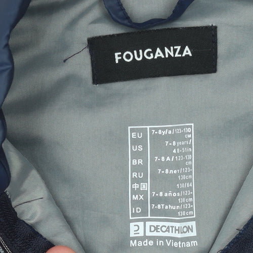 Fouganza Boys Blue 7-8 Years Softshell Riding Jacket - Lightweight Zip Activewear