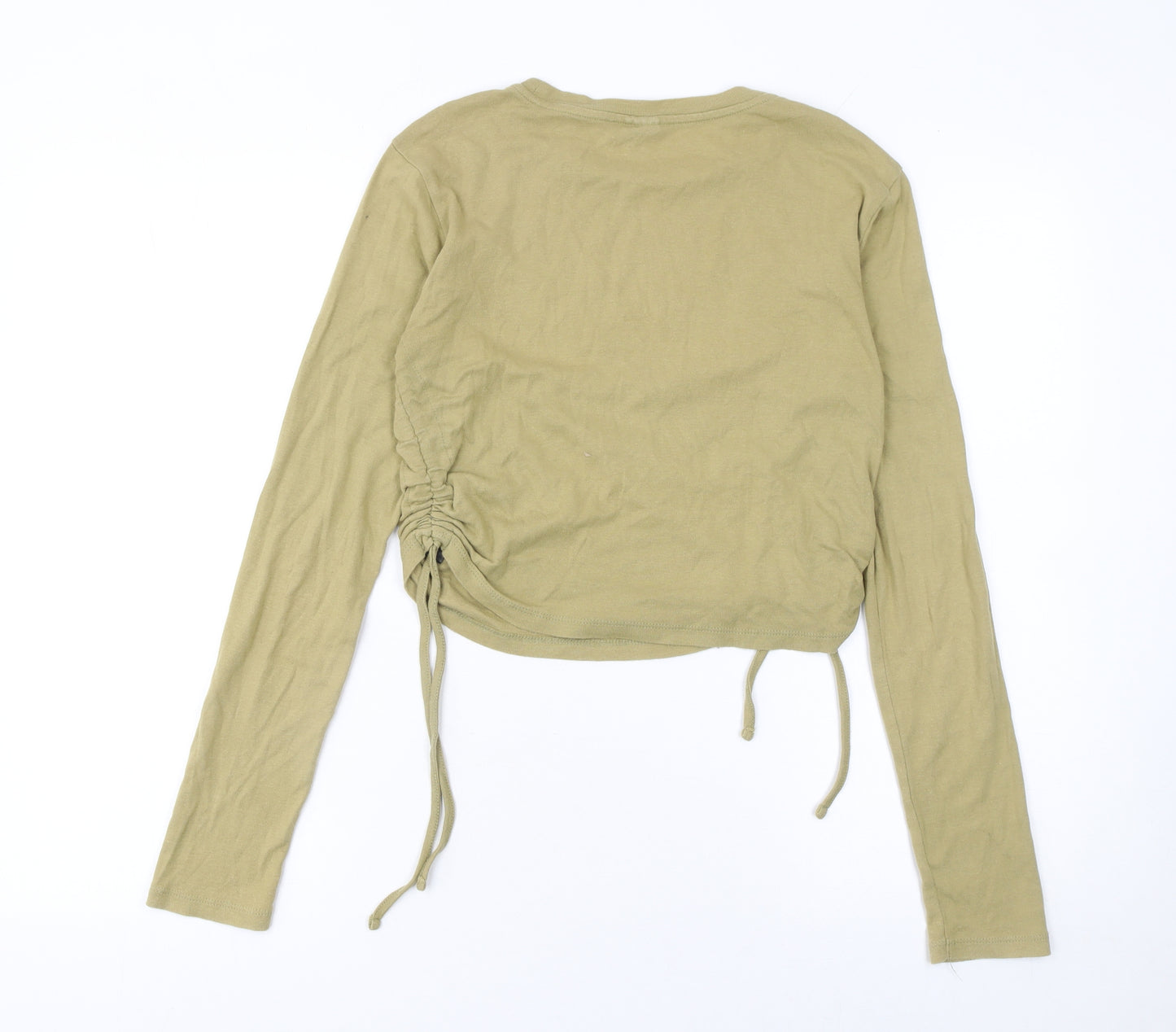 Urban Outfitters Women’s Green Cropped Butterfly Print Long Sleeve T-Shirt M