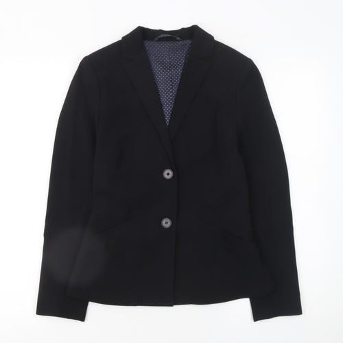 Jigsaw Women's Black Wool Blend Tailored Blazer UK 8