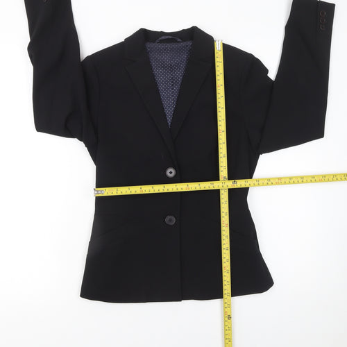 Jigsaw Women's Black Wool Blend Tailored Blazer UK 8