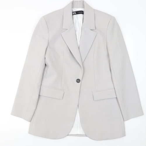 Zara Women’s Grey XS Single-Breasted Blazer Jacket