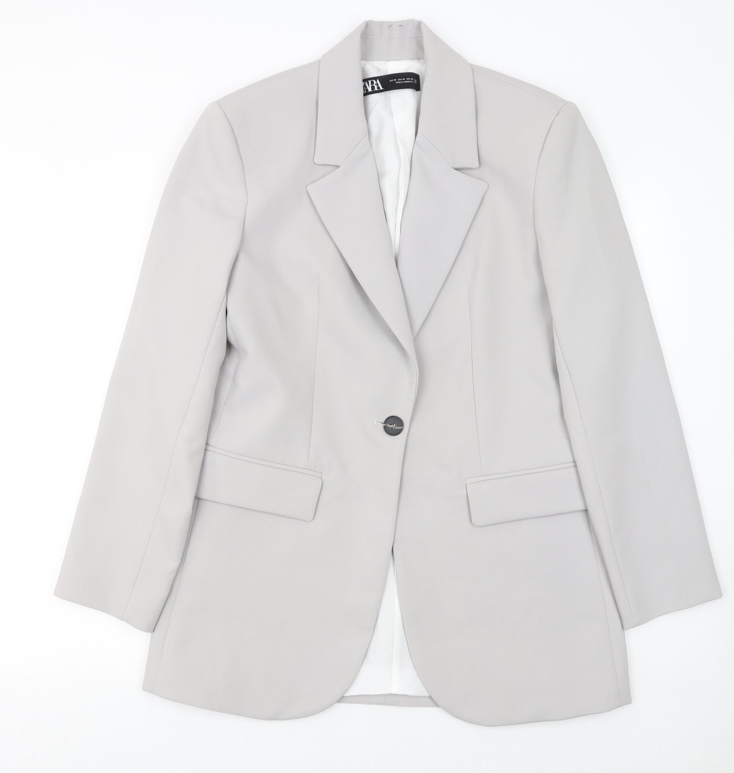 Zara Women’s Grey XS Single-Breasted Blazer Jacket