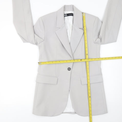 Zara Women’s Grey XS Single-Breasted Blazer Jacket