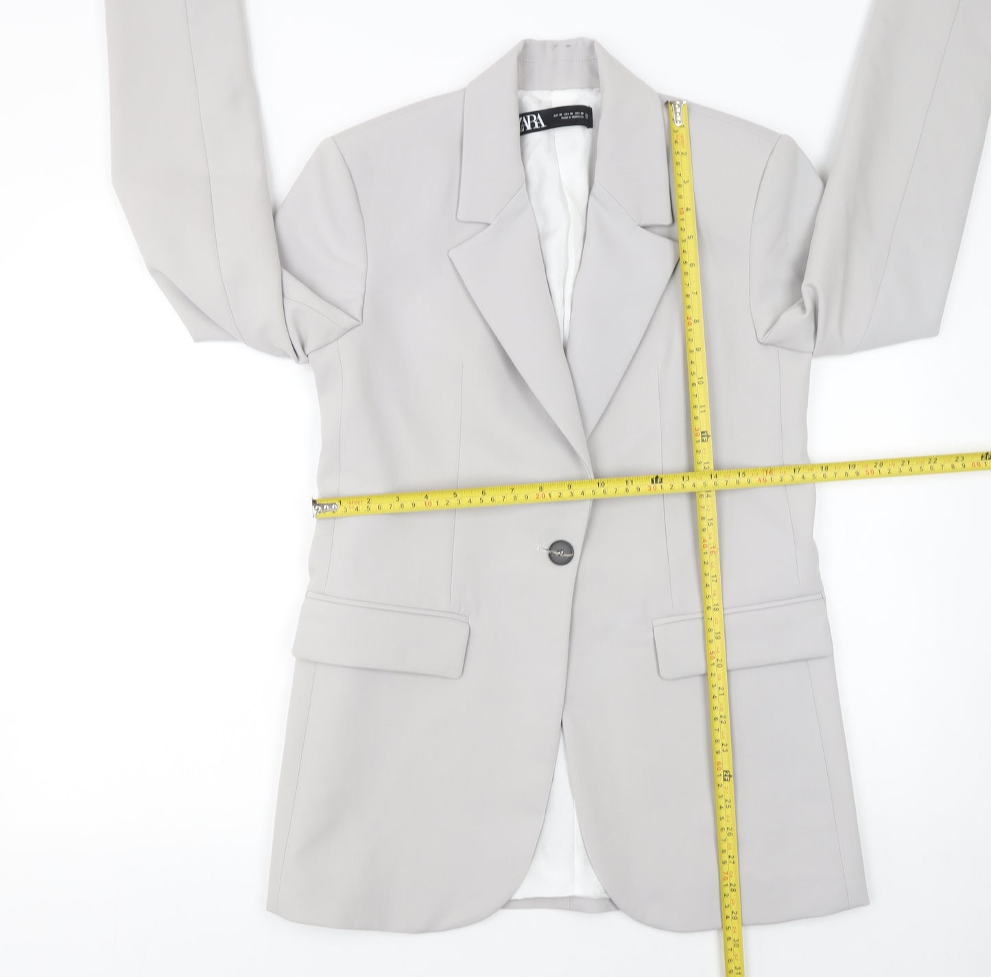 Zara Women’s Grey XS Single-Breasted Blazer Jacket