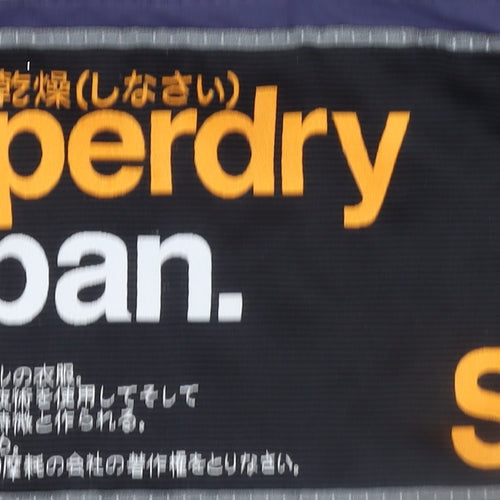 Superdry Women Blue Hooded Windbreaker Jacket Size S