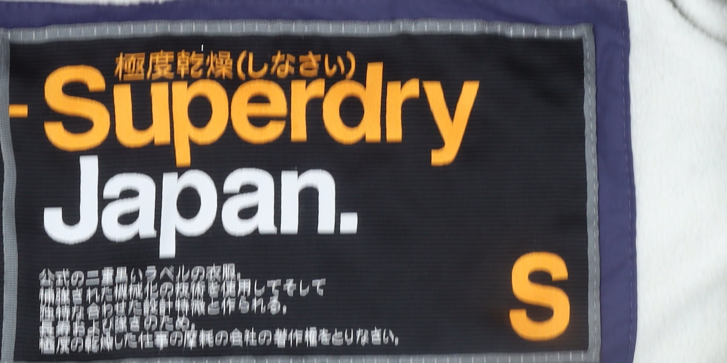 Superdry Women Blue Hooded Windbreaker Jacket Size S