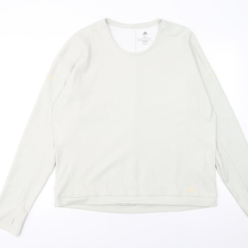 Adidas Women’s White Climalite Running Top XL Long Sleeve Sports Tee