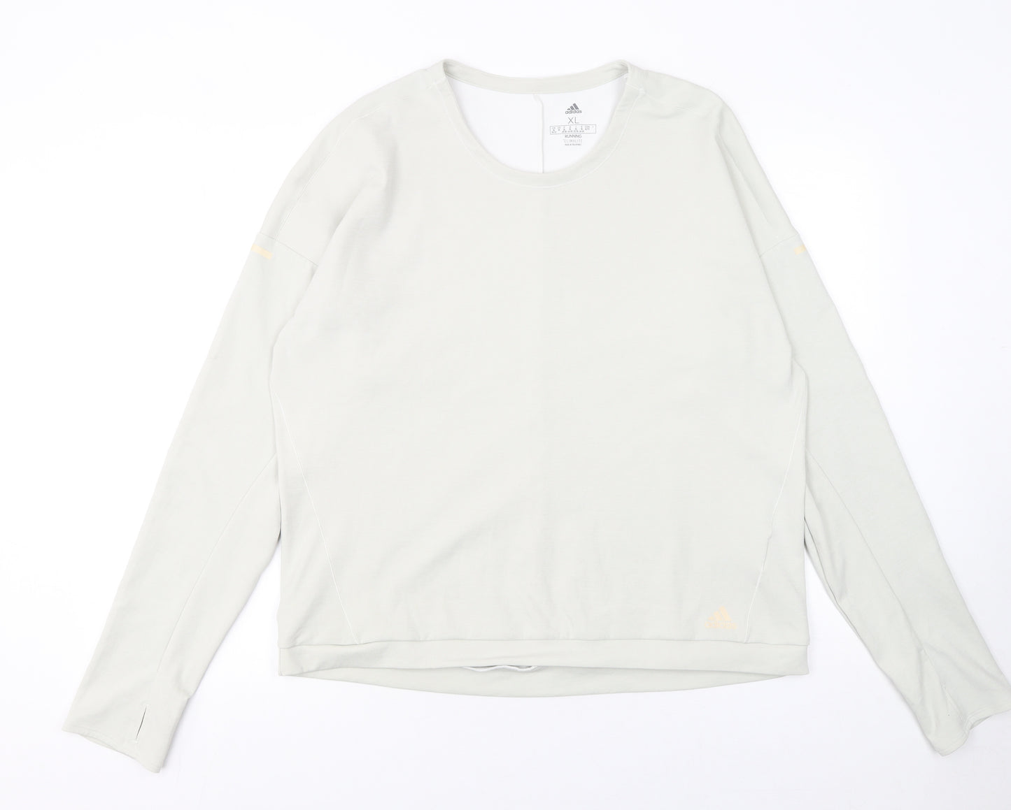 Adidas Women’s White Climalite Running Top XL Long Sleeve Sports Tee