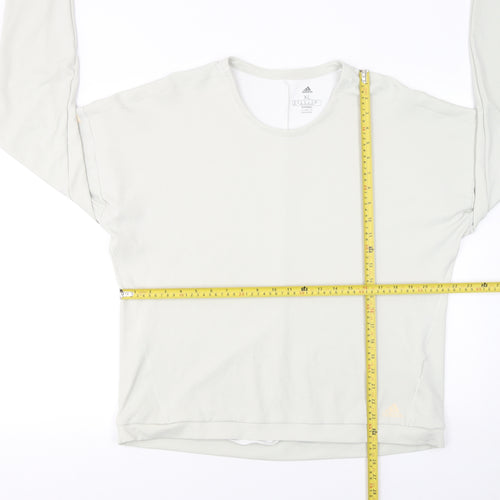 Adidas Women’s White Climalite Running Top XL Long Sleeve Sports Tee