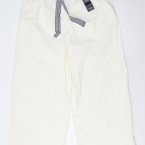 Marks and Spencer Women’s Ivory Cropped Wide-Leg Trousers Size 20