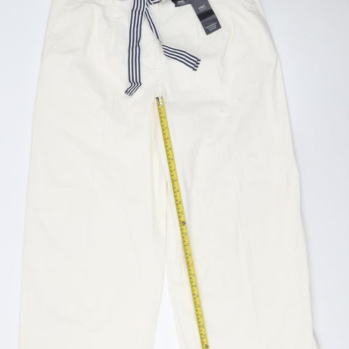 Marks and Spencer Women’s Ivory Cropped Wide-Leg Trousers Size 20