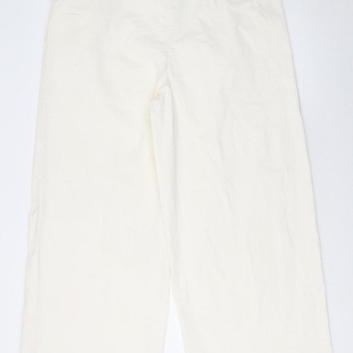 Marks and Spencer Women’s Ivory Cropped Wide-Leg Trousers Size 20