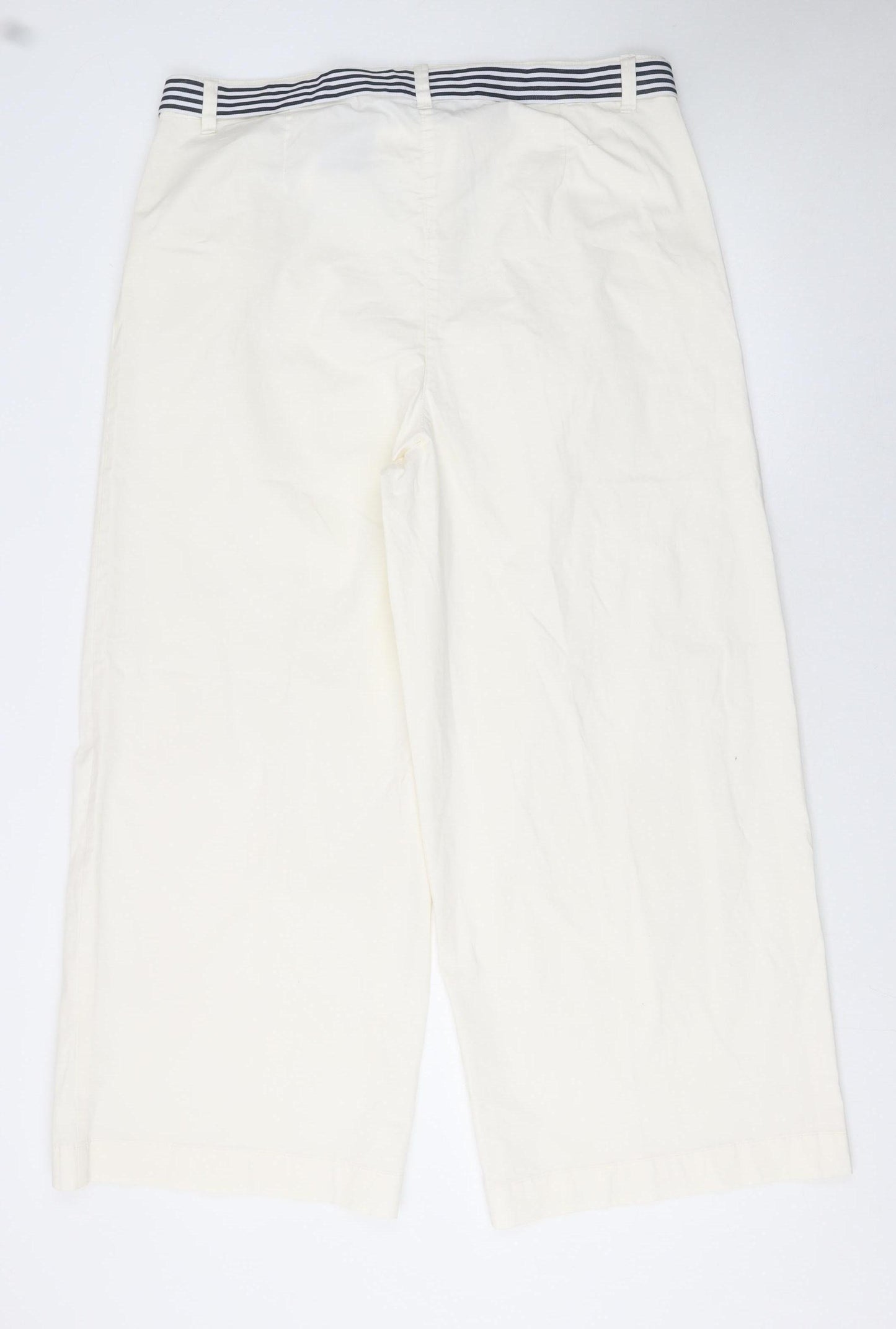 Marks and Spencer Women’s Ivory Cropped Wide-Leg Trousers Size 20