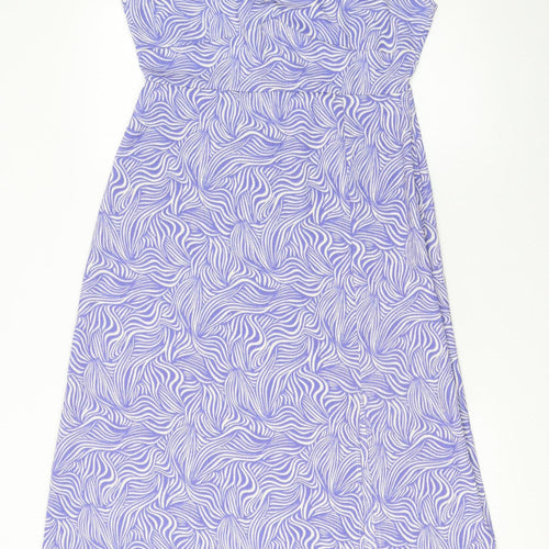 Dorothy Perkins Women Purple Midi A-Line Dress Size 12