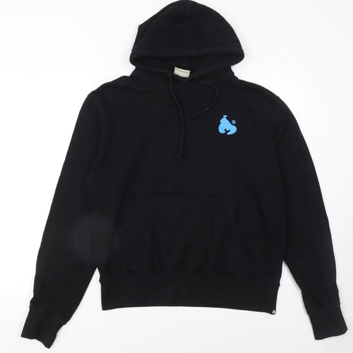 Money Mens Black Pullover Hoodie M Logo Graphic Cotton Sweatshirt