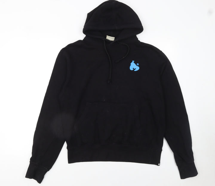 Money Mens Black Pullover Hoodie M Logo Graphic Cotton Sweatshirt