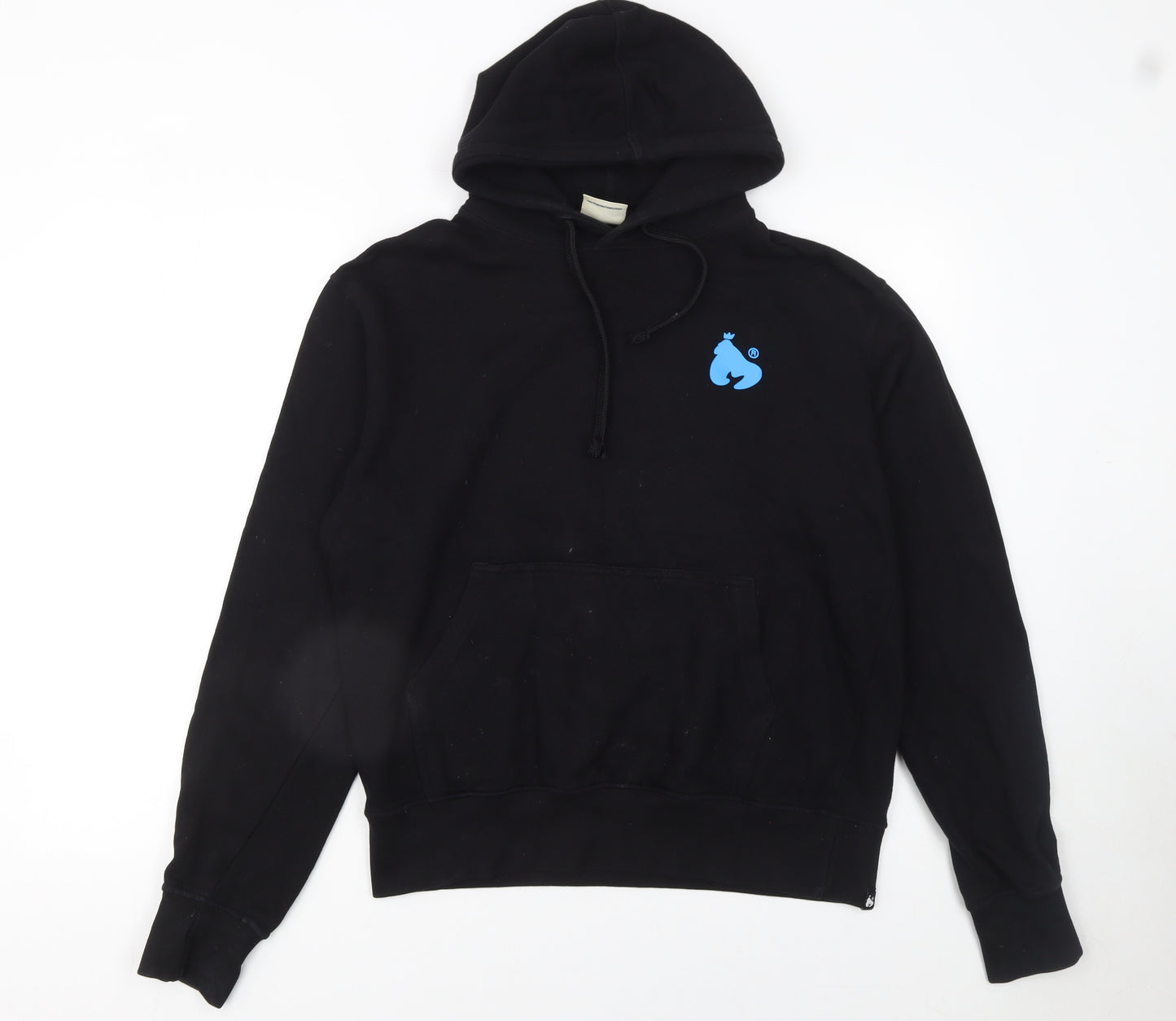 Money Mens Black Pullover Hoodie M Logo Graphic Cotton Sweatshirt