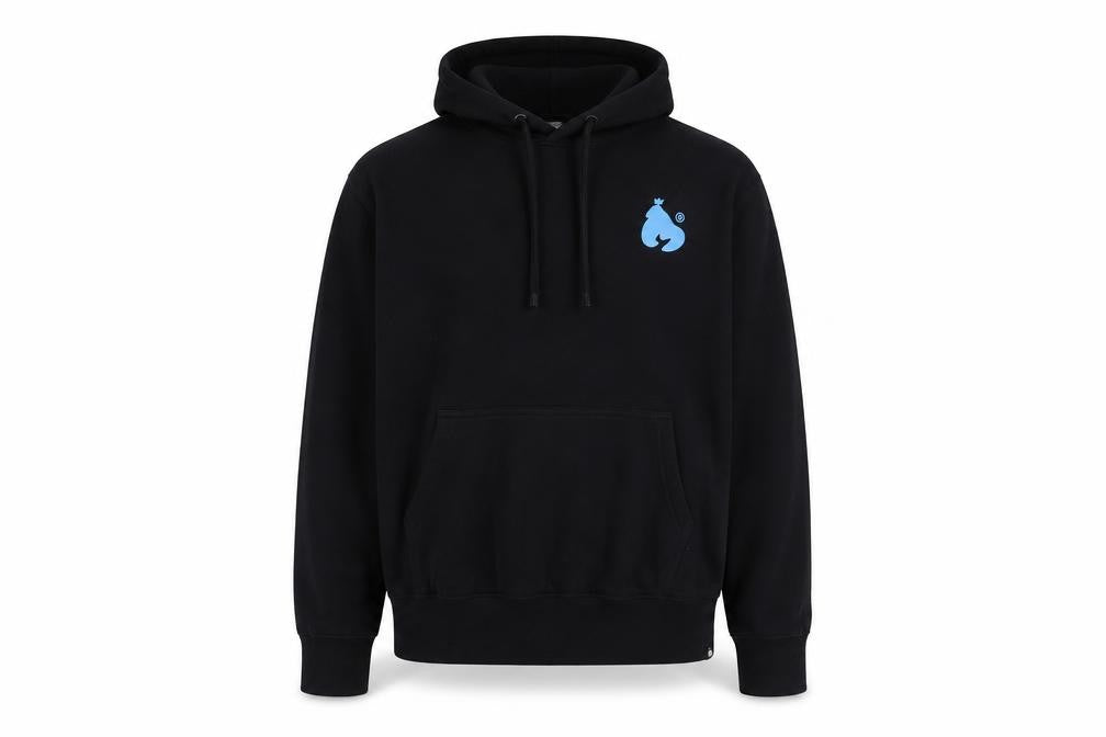 Money Mens Black Pullover Hoodie M Logo Graphic Cotton Sweatshirt