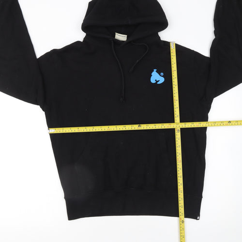 Money Mens Black Pullover Hoodie M Logo Graphic Cotton Sweatshirt