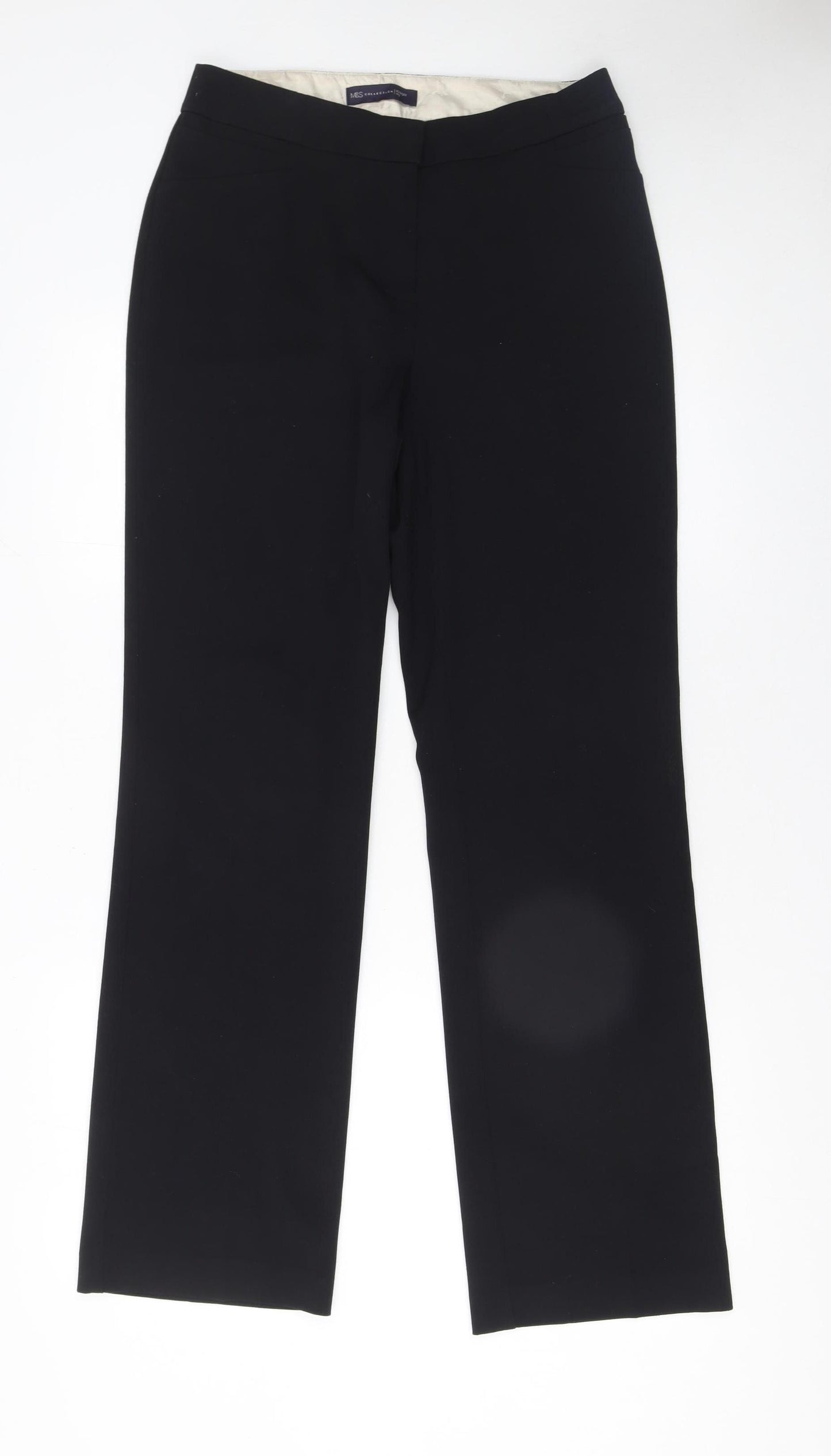 Marks and Spencer Women's Black Size 8 Straight Leg Dress Trousers