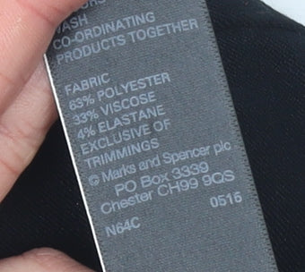 Marks and Spencer Women's Black Size 8 Straight Leg Dress Trousers