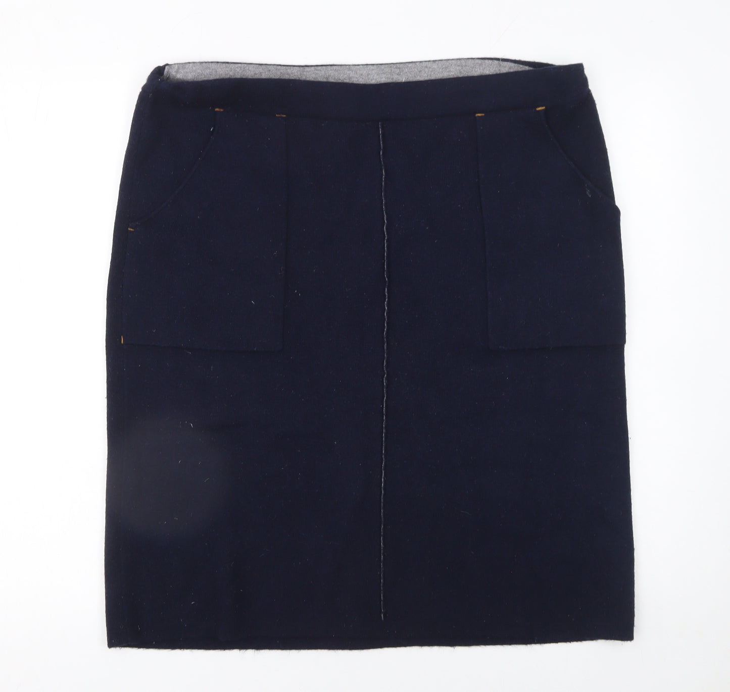 White Stuff Women’s Blue Knee Length Wool Blend Pencil Skirt Size 16