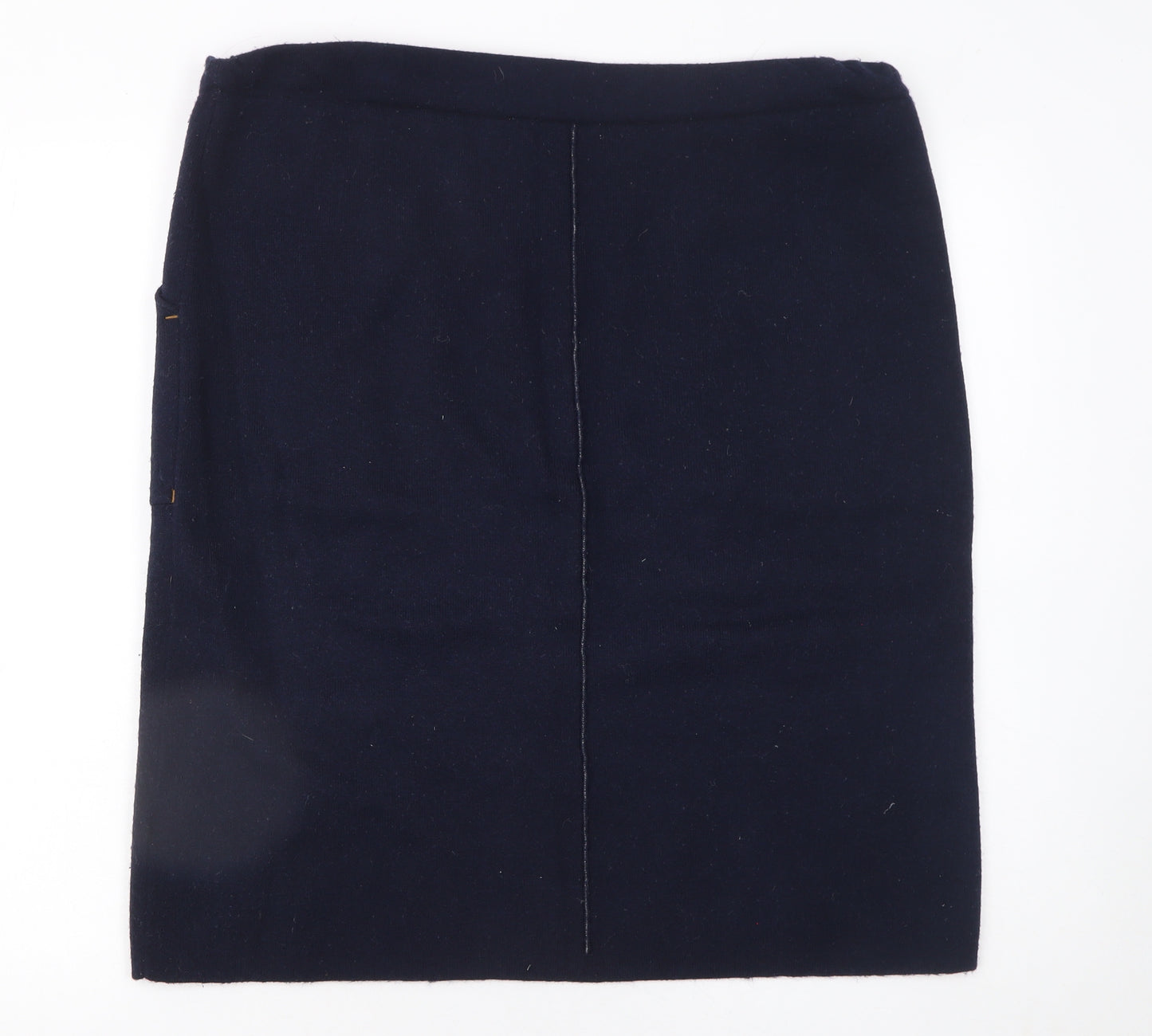 White Stuff Women’s Blue Knee Length Wool Blend Pencil Skirt Size 16