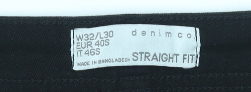 Denim Co Men’s Black Straight Fit Stretch Jeans W32 L30