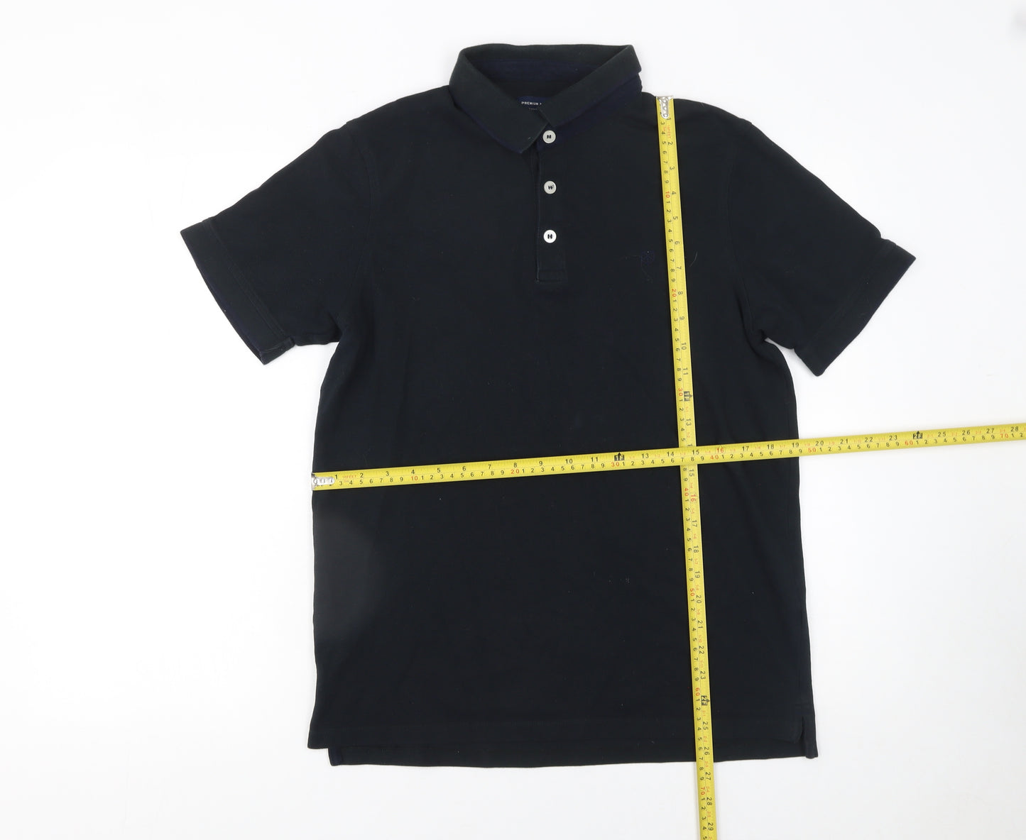 Jack & Jones Men's Black Large Cotton Short Sleeve Polo Shirt