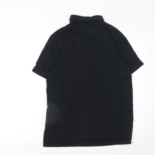 Jack & Jones Men's Black Large Cotton Short Sleeve Polo Shirt