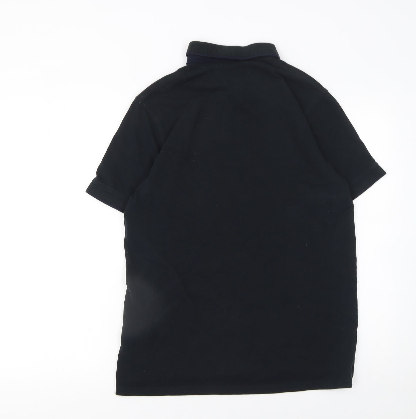 Jack & Jones Men's Black Large Cotton Short Sleeve Polo Shirt