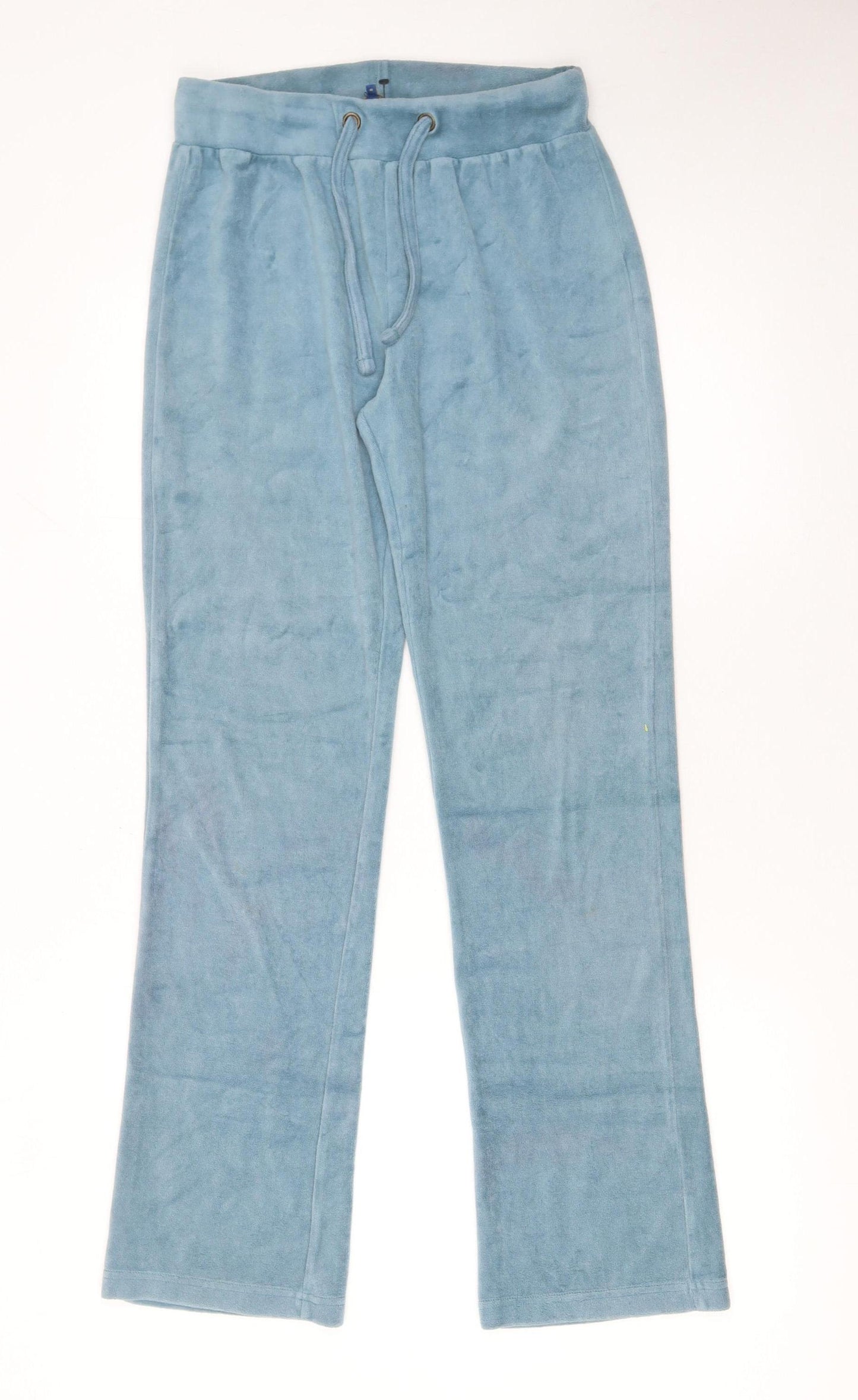 Cotton Traders Women Blue Velour Sweatpants Size 8 Elastic Waist