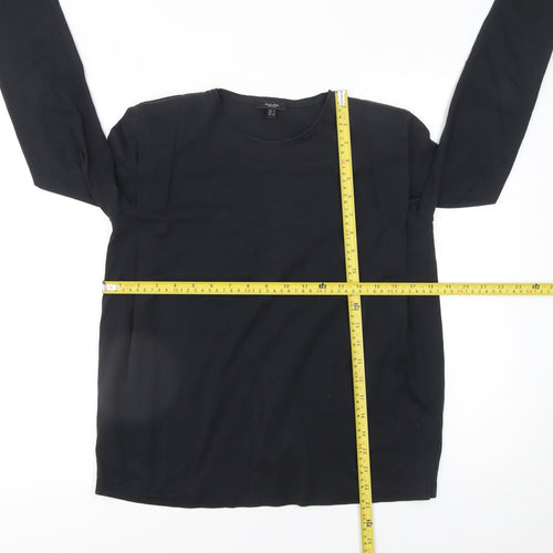 Massimo Dutti Womens Black Long Sleeve Basic Jersey T-Shirt Size S